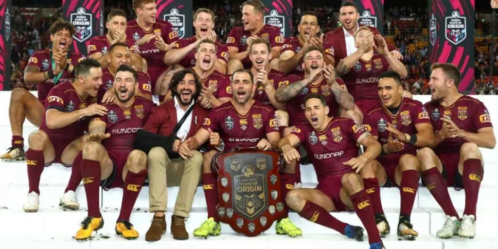 The Maroon's with the shield in 2017