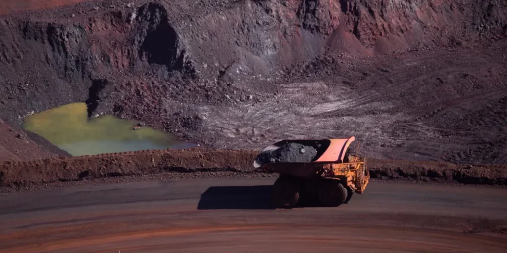 loaded iron truck at BHP's Mount Whaleback in Aussie