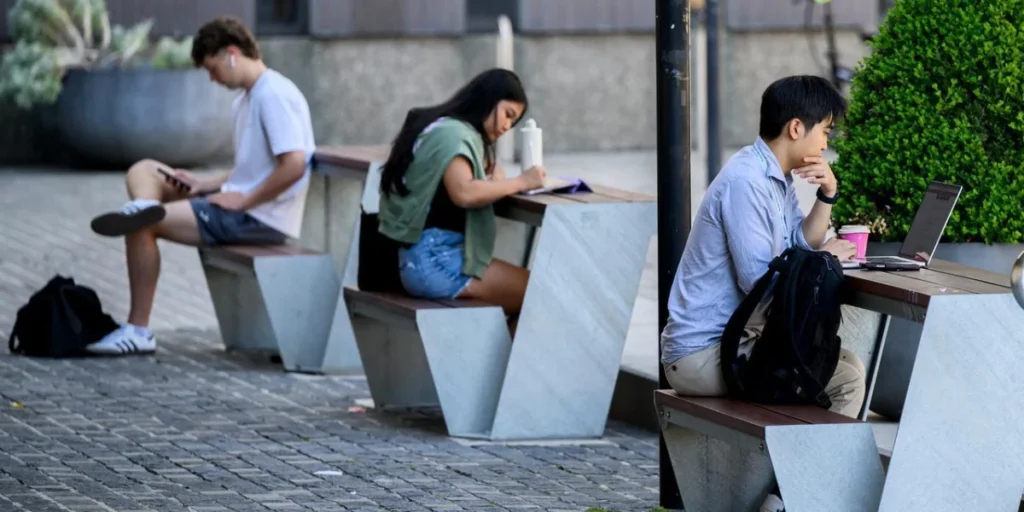 students studying