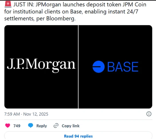 jpm coin twitter post