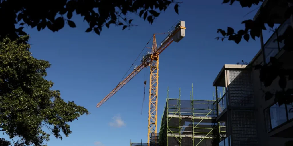 an apartment block under construction
