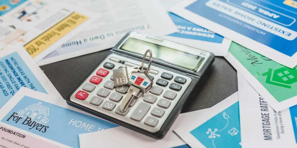 calculator and paperwork for property investing