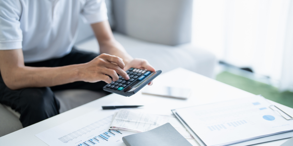 calculator and paperwork