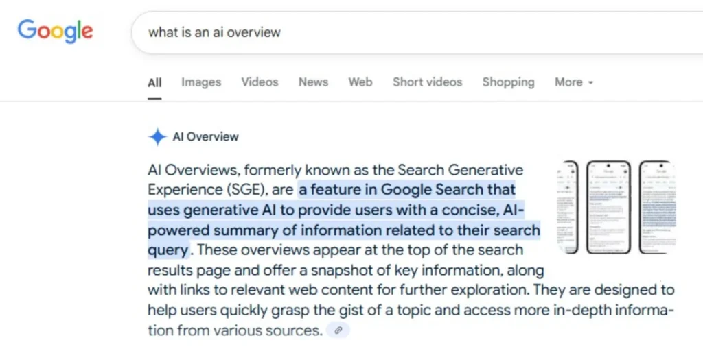 google ai overview